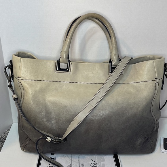SOLD NO TOUCH Authentic PRADA ombre leather tote bag with crossbody strap COA - Picture 3 of 12